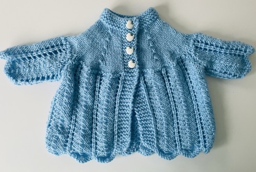 Hand knitted baby matinee - hand,