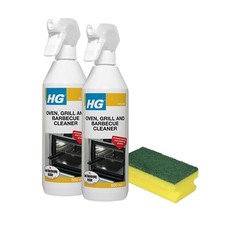 HG Oven, Grill & Barbecue Cleaner with Foam Scourer (Pack of 2)