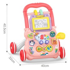 Pink First Steps Baby Push along Toy Sensory &Sound Drawing Board