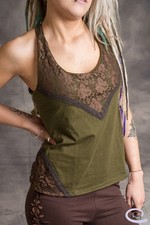 PIXIE CROSS BACK TOP Hippy Psytrance Party Rave Festival Goa Size 6 8 10 12 14