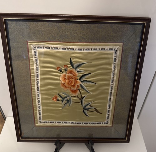 Vtg chinese silk floral - vtg,