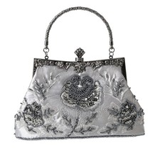 Womens Vintage Floral Beaded