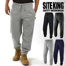 SITE KING Mens Work Tracksuit Jogging Bottoms Trousers - CASUAL FLEECE JOGGERS