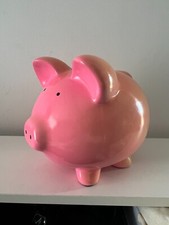 Large Ceramic Pink Piggy Bank