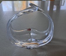 RARE Midcentury Vannes Le Chatal Crystal Glass Centrepiece Bowl Signed French 