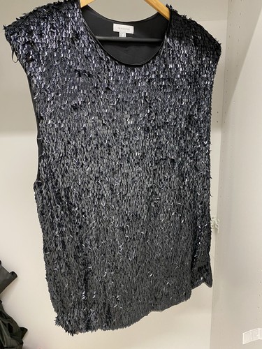 Sequinned shoulder pad top - h&m,
