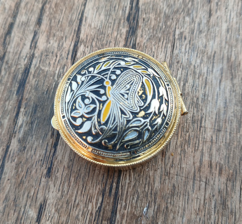Vintage butterfly pill box - pill,