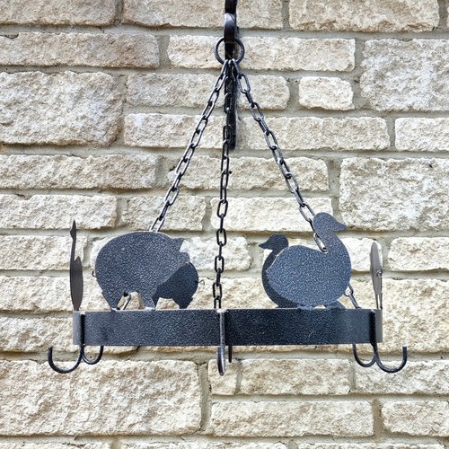 Metal hanging pan rack - rack, rustic