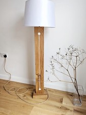 floor stand lamp, solid oak lamp, vintage rustic style SOLD WITHOUT LAMPSHADE!