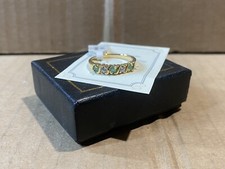 Vintage Giani Jewellery Gold Plated Ladies Emerald & Cz Ring Size N Boxed