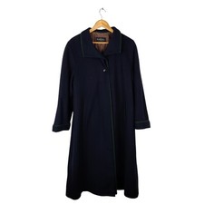 Baronia Tonal Alpacca Loden Blue Wool Blend Coat Size 10