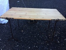 Industrial Kitchen Table on Cast Iron Trestles