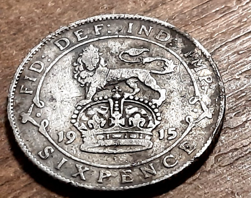George silver sixpence 1915 - silver,