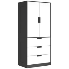 HOMCOM 2 Door Wardrobe with 3