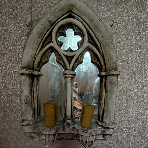 Gothic arched wall mirror grey - arched,
