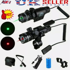 Tactical Green Red Dot Laser Sight Designator For Air Gun Rifle Mount Hunting UK