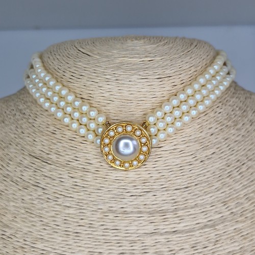 Faux pearl choker - pearl, necklace