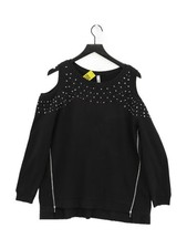 H By Henry Holland Women's Jumper UK 18 Black Cotton with Polyester Pullover