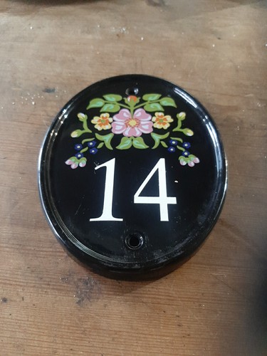 Ceramic house number plate - number,