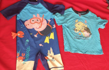 boy girl toddler - age 2-3-swim/sun suit NEXT + t-shirt-Peppa Pig