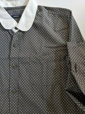 GANT Shirt Grey Polka Dots Size M 38" chest with club collar & long sleeves