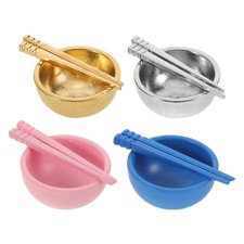  4 Set Dollhouse Mini Tableware Miniature Chopsticks Fairy Garden Dishes