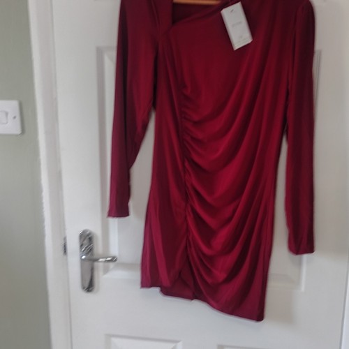 John zack red ruched long - john,