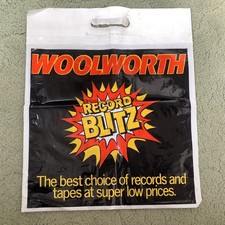 Vintage Woolworth Record Blitz Promotional Plastic Bag for LP 12” Vinyl Records