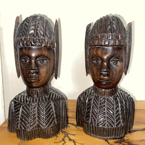 Vintage african wooden bust - vintage,