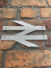 Replica British Rail Aluminium Double Arrow Railwayana Polished Locomotive Sign
