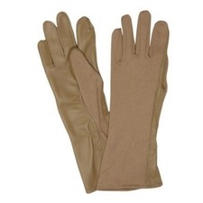 Military Style Pilot Nomex Flight Gloves Tan Khaki Fire Resistant Leather Sz 11