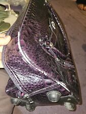 Travel Bag LYDC Purple Croc Women's  Luggage Bag On Wheels 