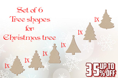Wooden tree shapes christmas - tree,