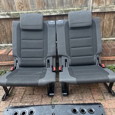 VW Caddy Touran Rear Seats x 2 Black Cloth with Fixing Bracket Bolts 2003-2010