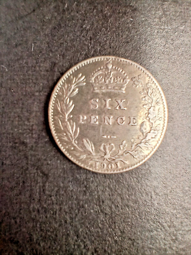 1901 victoria sixpence - 1901, silver