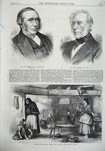 Old antique print - print, professor