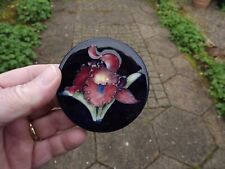 Vintage  Moorcroft circular lid plaque floral orchid design