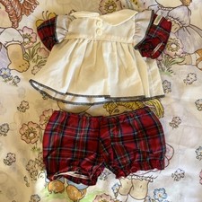 Vintage Cabbage Patch Kids Doll pinafore red checkered dress and bloomers 