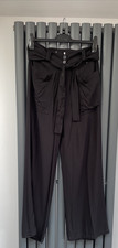  New Ex Chain store black belted wide leg trousers size 10 regular