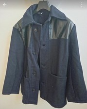 Vintage Navy Melton Wool  Donkey Jacket  (Small)
