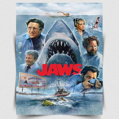 Jaws metal sign - metal, wall