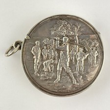 Antique Edwardian Solid Silver Golf Scene Vesta Case Robert Pringle 1906 4.7cm