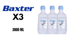 Baxter Sterile 0.9% Sodium Chloride Saline for Irrigation, 1000ml, x3 Bottles