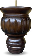 6" Turned Round Buns Walnut