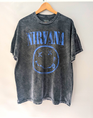 Nirvana mens shirt acid wash - t-shirt,
