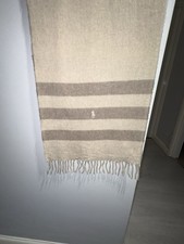 Ralph Lauren Polo Cream and Beige Wool Knit Scarf Made In Italy