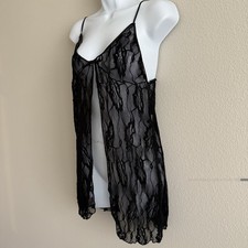 Sheer Lace Open Front Babydoll