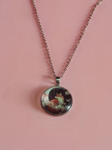 Fox necklace silver stainless - fox,