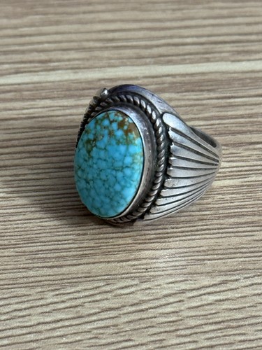 Navajo band turquoise ring - navajo, sz