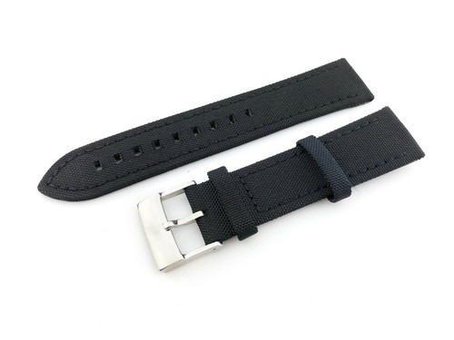 22mm black canvas - canvas, strap/band
